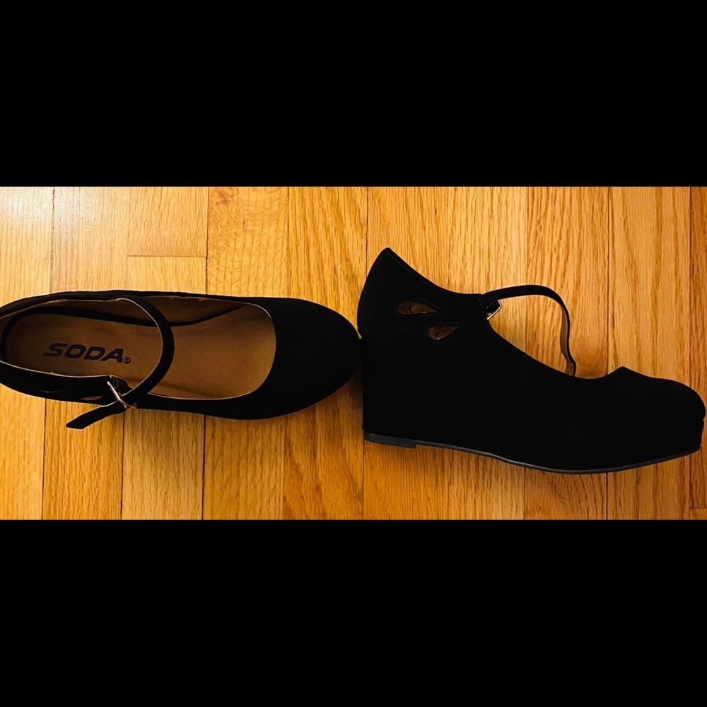 These are black 2 inch kids heels